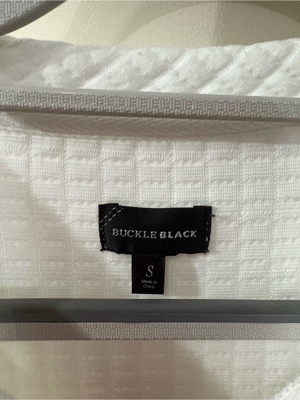 Buckle Black White Waffle Knit Crewneck Tunic zip on sides - Picture 3 of 8